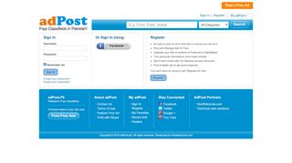 
                            3. Adpost.pk : Pakistan Largest Free Online Classifieds Portal