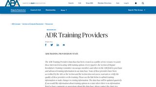 
                            2. ADR Training Providers - American Bar Association