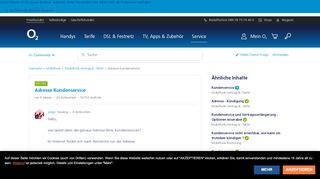 
                            3. Adresse Kundenservice | O₂ Community