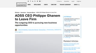 
                            8. ADSS CEO Philippe Ghanem to Leave Firm | Finance Magnates