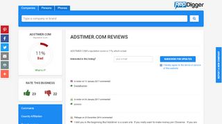 
                            5. ADSTIMER.COM - 18 Reviews, 11% Reputation Score