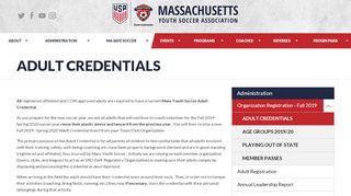 
                            6. Adult Credentials | Massachusetts Youth Soccer Association