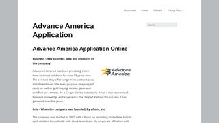 
                            6. Advance America Application - (APPLY ONLINE)