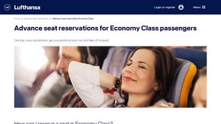 
                            5. Advance seat reservations for Economy Class passengers