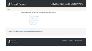 
                            2. Advanced Education Student Portal - sfaonlineapp.gov.sk.ca