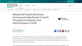 
                            1. Advanced Fraud Solutions Announces Significant Growth Through ...