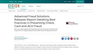 
                            2. Advanced Fraud Solutions Releases Report Detailing Best Practices ...