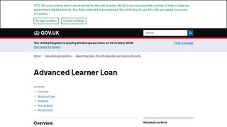 
                            2. Advanced Learner Loan - GOV.UK