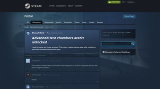 
                            4. Advanced test chambers aren't unlocked :: Portal General Discussions