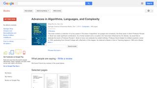 
                            4. Advances in Algorithms, Languages, and Complexity