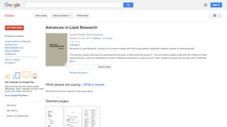 
                            6. Advances in Lipid Research