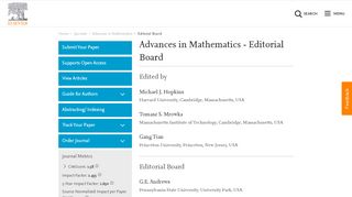 
                            2. Advances in Mathematics - Editorial Board - Elsevier