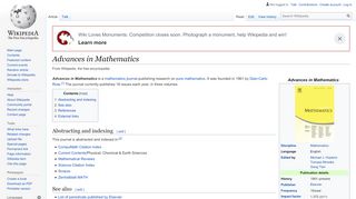 
                            4. Advances in Mathematics - Wikipedia