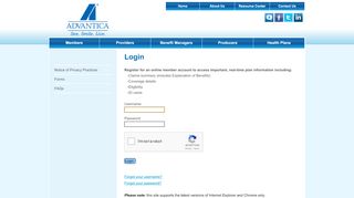 
                            5. Advantica Benefits - Members - Login