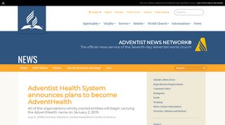 
                            9. Adventist Health System announces plans to …