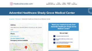 
                            4. Adventist Healthcare Shady Grove Medical Center | MedicalRecords ...