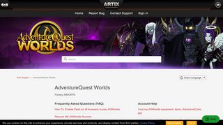 
                            8. AdventureQuest Worlds – Artix Support