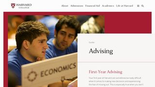 
                            1. Advising - Harvard College - Harvard University