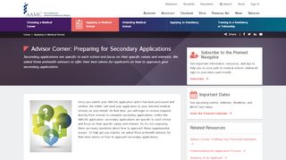 
                            4. Advisor Corner: Preparing for Secondary Applications - AAMC ...