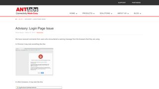 
                            5. Advisory: Login Page Issue - ANTlabs
