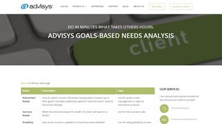 
                            3. Advisys Goals-Based Needs Analysis - Financial Planning Software ...