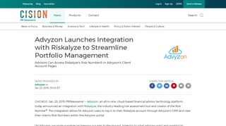 
                            5. Advyzon Launches Integration with Riskalyze to Streamline Portfolio ...