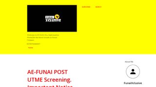 
                            7. AE-FUNAI POST UTME Screening. Important Notice. - Funai Xclusive ...