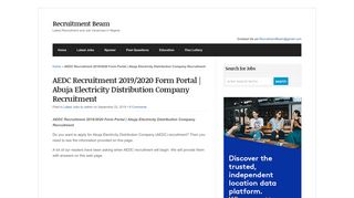 
                            4. AEDC Recruitment 2019/2020 Form Portal ... - Recruitment Beam