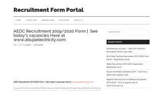 
                            6. AEDC Recruitment 2019/2020 Form | See today's vacancies Here at ...