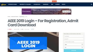 
                            3. AEEE 2019 Login - For Registration, Admit Card Download | AglaSem ...