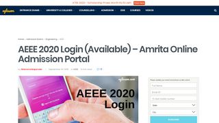 
                            10. AEEE 2020 Login - admission.aglasem.com