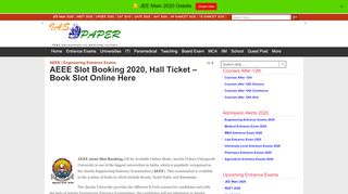 
                            8. AEEE Slot Booking 2020, Hall Ticket – Book Slot Online Here