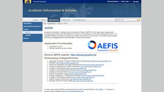 
                            7. AEFIS | Academic Information & Systems | Drexel University