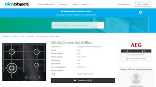 
                            8. AEG GAS CERAMIC HOB 60 BLACK (AEG) - bimobject.com