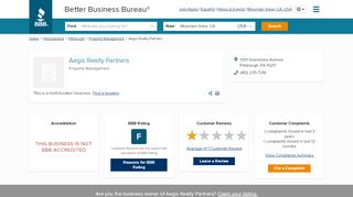 
                            5. Aegis Realty Partners | Better Business Bureau® Profile