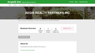 
                            9. AEGIS REALTY PARTNERS INC Reviews - Pittsburgh, PA | Angie's List