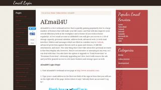 
                            2. AEmail4U Email Login – www.aemail4u.com Log In