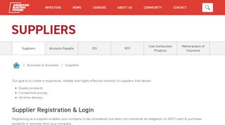 
                            9. AEP Suppliers - AEP.com