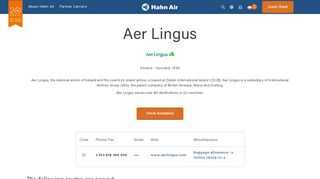 
                            8. Aer Lingus | Hahn Air Lines