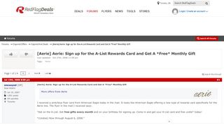 
                            6. [Aerie] Aerie: Sign up for the A-List Rewards Card and Get ...