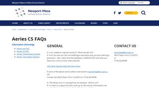 
                            5. Aeries CS FAQs - Newport Mesa Unified School District - School Loop