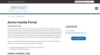 
                            7. Aeries Family Portal - Alameda Unified School District