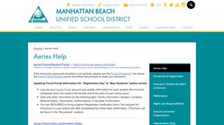 
                            2. Aeries Help - Manhattan Beach Unified School District