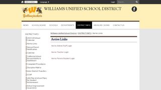 
                            11. Aeries Links - Williams Unified School District