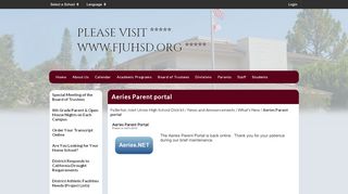 
                            5. Aeries Parent portal - Fullerton Joint Union High School District