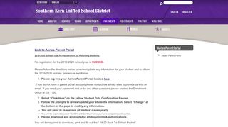 
                            9. Aeries Parent Portal - Southern Kern Unified School District