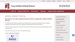 
                            1. Aeries Parent Portal - Tracy Unified School District