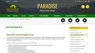 
                            9. Aeries Parent/Student Portal - Paradise Unified School District