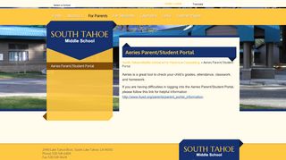 
                            7. Aeries Parent/Student Portal - South Tahoe Middle School