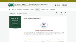 
                            1. Aeries Portal / Aeries Overview - Murrieta Valley Unified School District